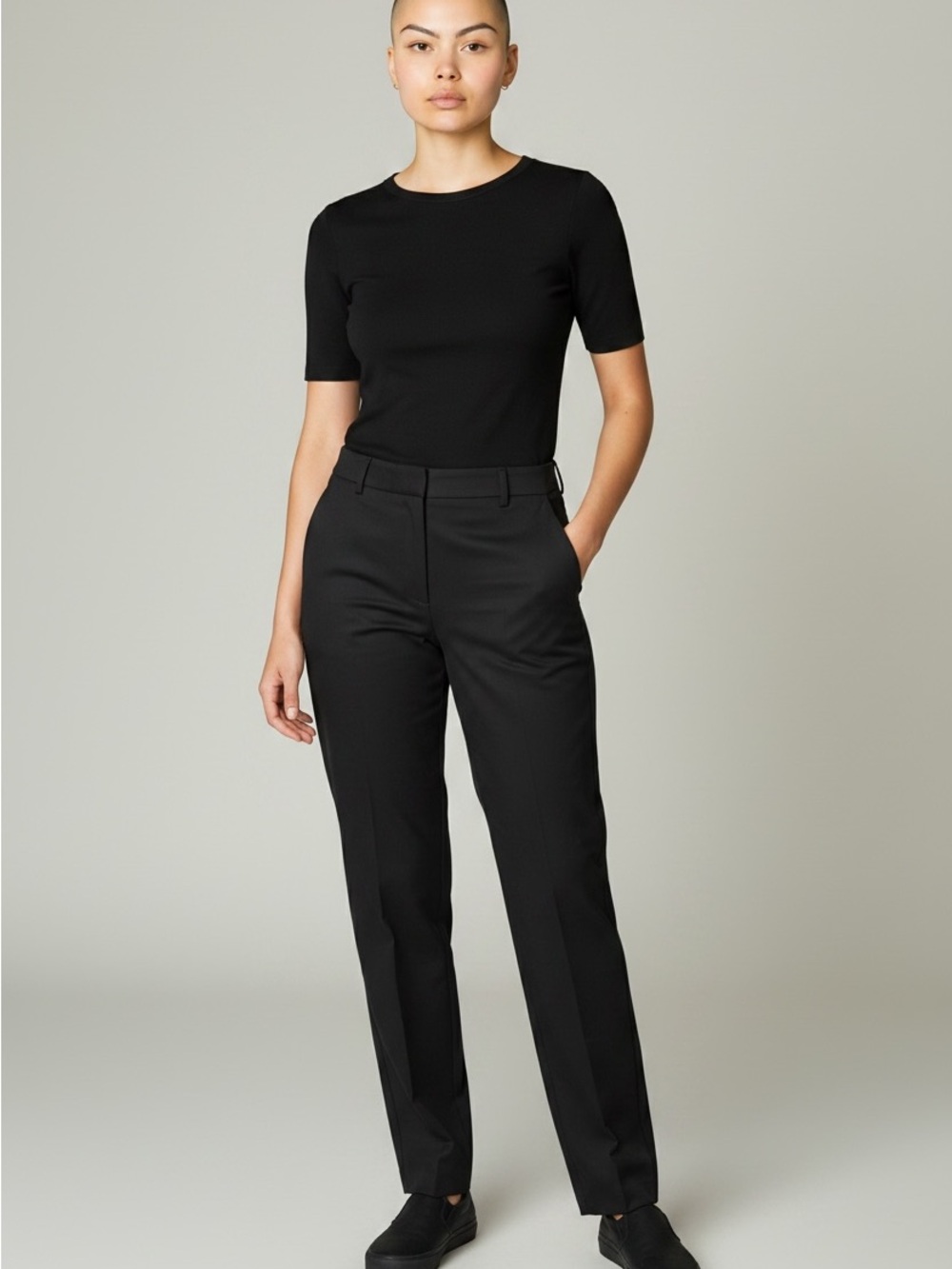 NWT Women’s Talbots Straight-Leg Black Trouser Pants Size 16 Wide Petite